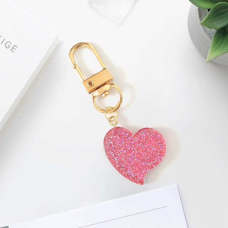 Брелок и подвеска на сумку из смолы с блестками в виде персикового сердца