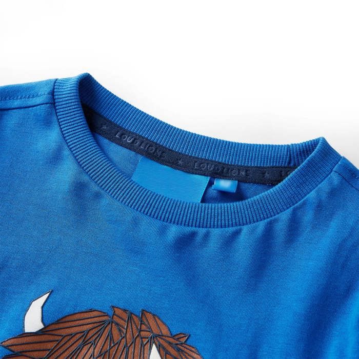 T-shirt enfants à manches longues bleu cobalt 92/104/116/128/140