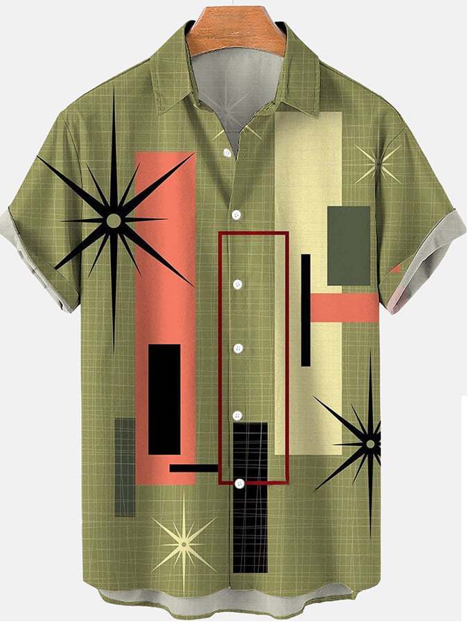 New Fashion Spring and Summer Leisure Gradual Change Color Printed Hawaiian Shirt Men's Vacation Seaside Trade Manufacturers