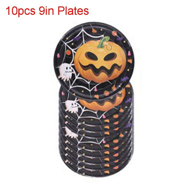 Halloween Party Decoration Supplies Including Pumpkin Tablecover And Straws**