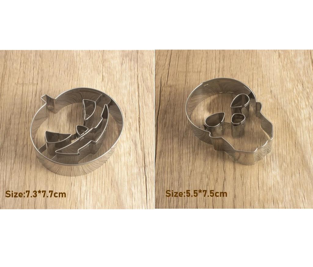 Halloween Sugar Flipping Cookie Mold Stainless Steel Skull Pumpkin Cookie Cutting Cake Mold Baking Utensils
