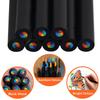 10PcsBlack Wooden Rainbow Drawing Pencil 7-Color Sketching Pencils School Stationery Artist Student DIY Painting Supplies