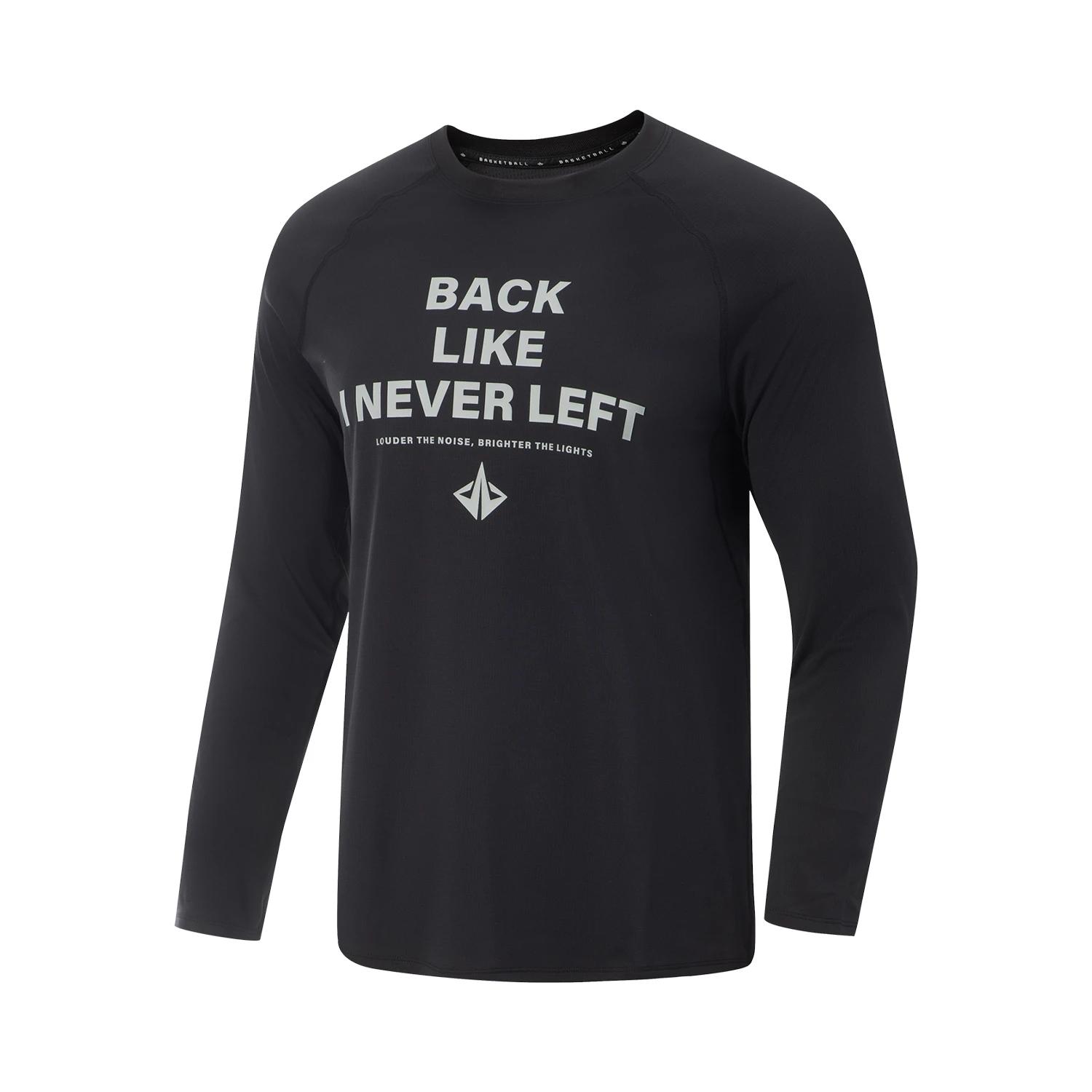 

Li Ning Jimmy Butler Баскетбольная серия Быстросохнущая футболка с надписью Пуловер с круглым вырезом Повседневная футболка с длинным рукавом Мужские топы ATLV087-1 L