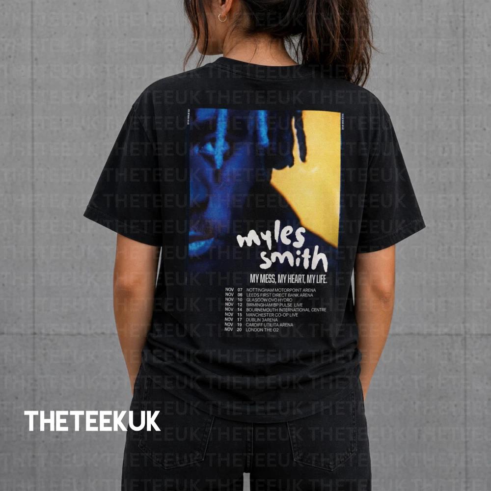 Myles Smith T Shirt UK Tour 2026 Indie Music Concert Tee Black Unisex 2XL
