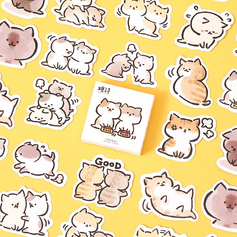 Journamm 46pcs Cute Bear Kawaii Creative Mini Sticker Decoration Diy Ablum Diary Scrapbooking Label Sticker Stationery Supplies