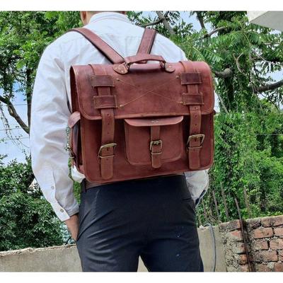 Vintage Leder Messenger Rucksack Umhängetasche Laptop Aktentasche Unisex