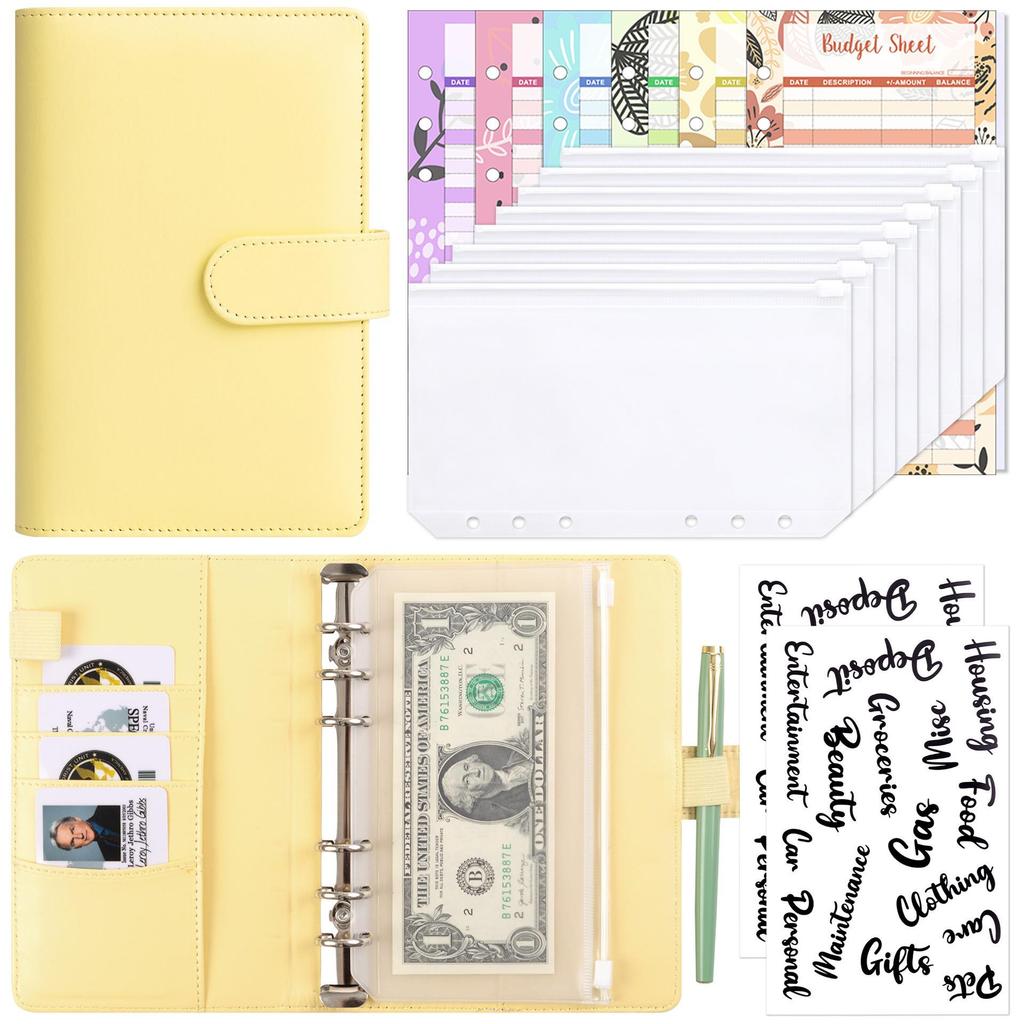 Macaron A6 PU Leather Binder & Cash Budget Notebook