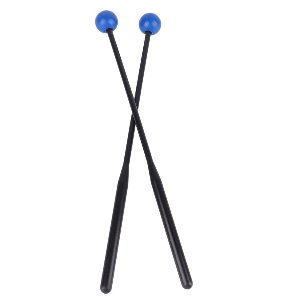 2PCS Black Rod+Blue Head Percussion Mallets Plastic+Rubber Instrument Mallets For Percussion