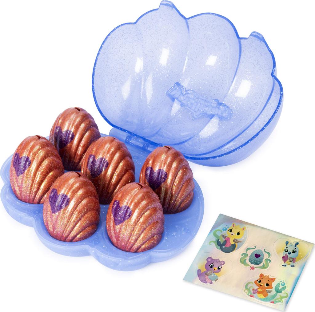 Hatchimals Mermal Magic 6 Pack Shell Carrying Case with Season 5 for Kids Aged 5 and Up May CollEGGtibles, CollEGGtibles, (Color Vary)