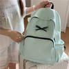 Simple Bow Decoration Backpack Cute Casual Large Capacity Multi Pocket Backpack Student Backpack Fashionable Women's Backpack