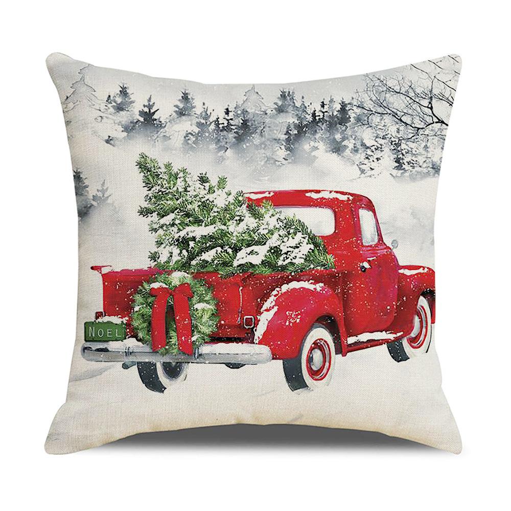 Weihnachtskissen Aquarell Cartoon Leinen Kissenbezug Europäischer Stil Nachttisch Kissenbezug Neuer Wohnstil