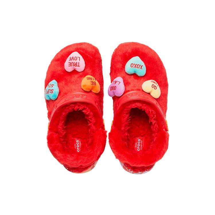 Sweethearts x Crocs Clog Classic Fur Valentines Day Unisex Sneakers Red 207741-610