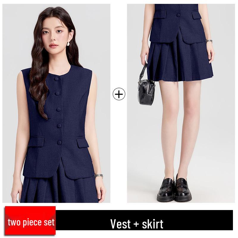 Damen Petites Grau West & Rock Set - Schmal geschnitten, Professionell, Frühling/Sommer Stil