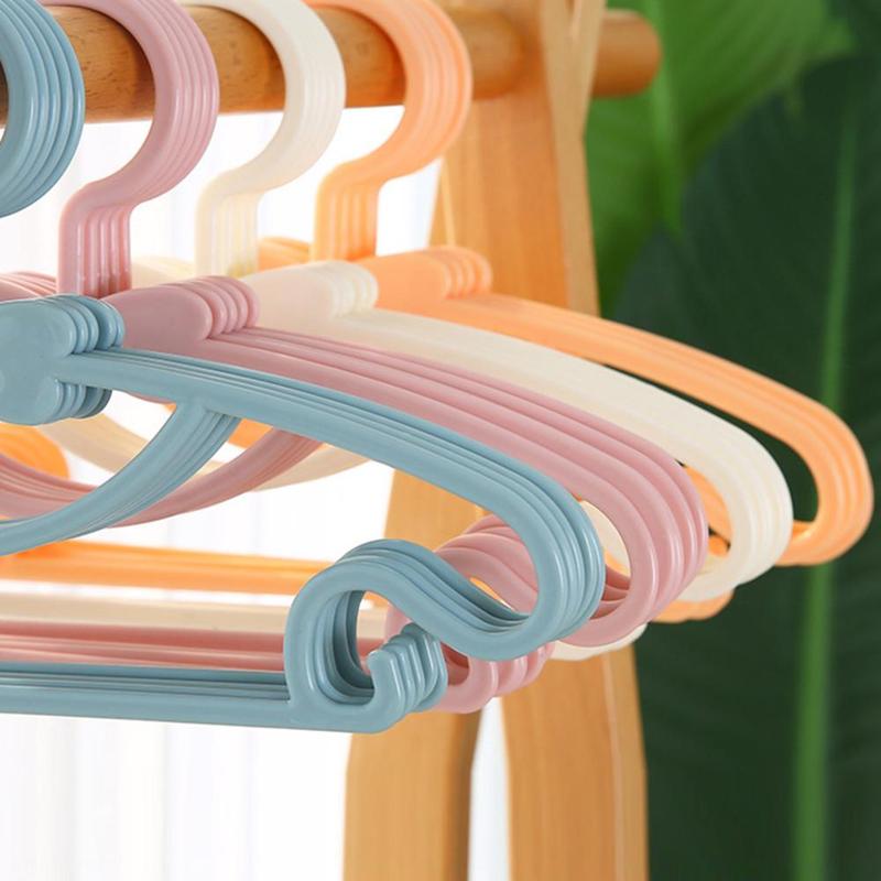 5pcs Kids Clothes Hangers Portable Multifunction Hook Design Clothes Drying Rack For Kid Plastic Baby Hangers Clothes Storage F1M3