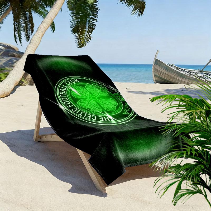 Asciugamano da Spiaggia Stampa Celtic Football Club, Asciugamano Grande Morbido Asciugatura Rapida per Spiaggia Campeggio Nuoto