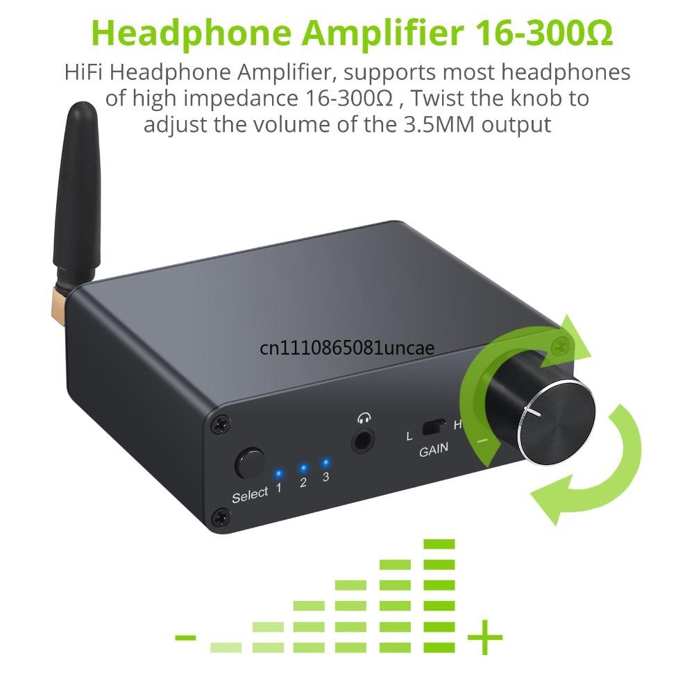 192k Bluetooth-compatible DAC Converter with Headphone Amp Digital To Analog Converter 3.5mm Audio Adapter Support AAC HomeAudio