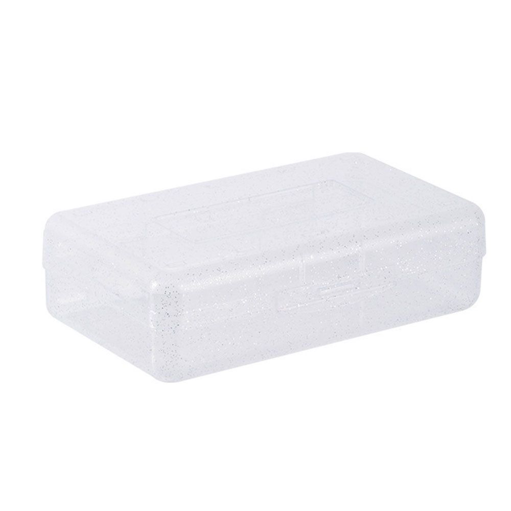 Caja de lápices de plástico, caja de almacenamiento transparente, estuche portátil para lápices, suministros escolares