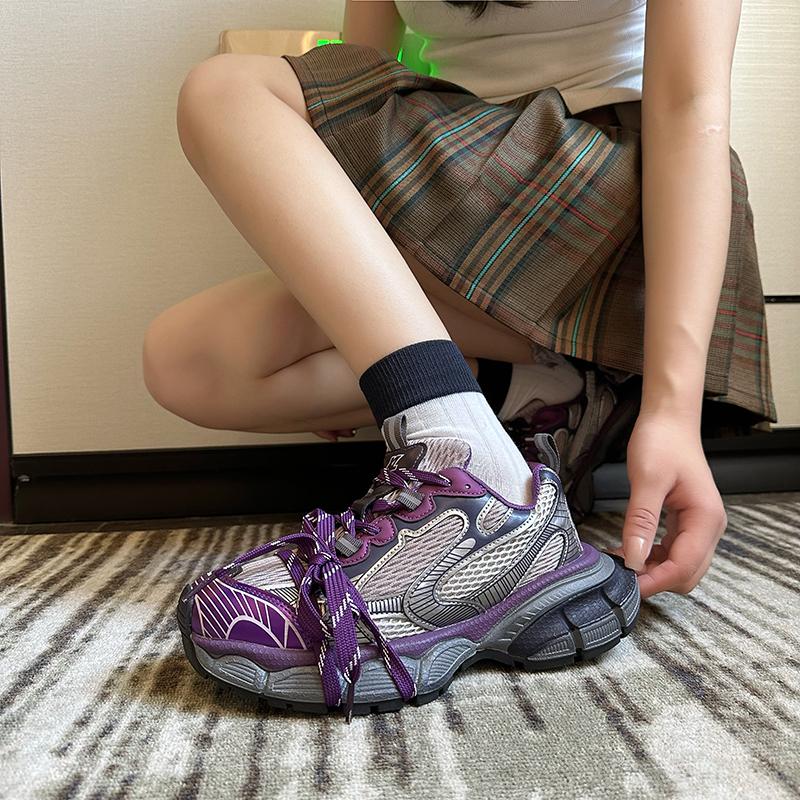 Winter Sneakers for Women 2024 New Black Dad Casual Vulcanized Shoes Woman High Platform Sneakers Lace Up White Sneakers Women