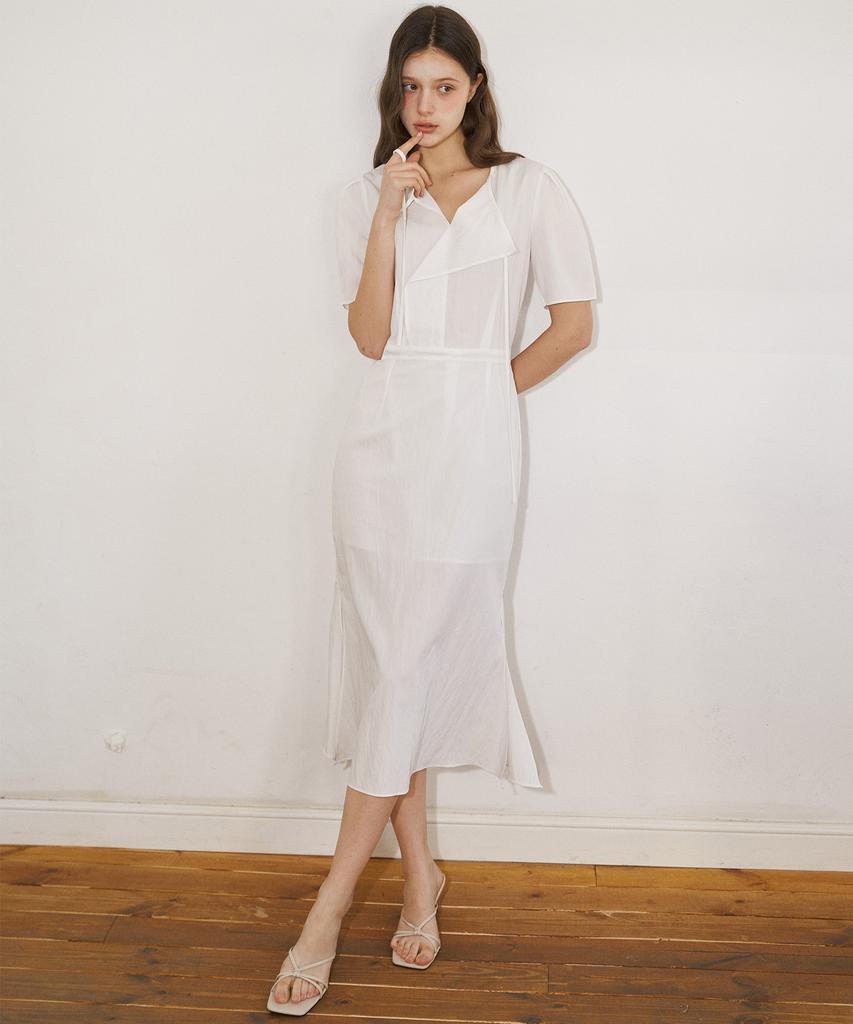 Peullobeu Wrap Draping Dress (Wh)