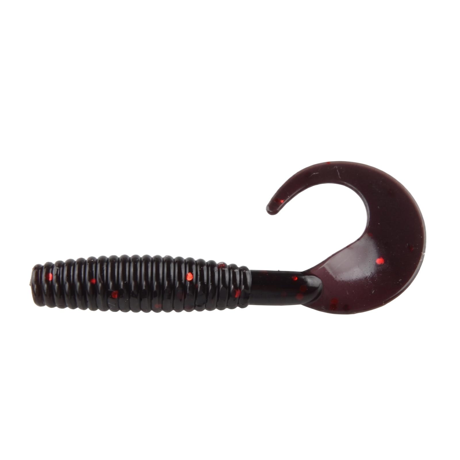 

Soft Fishing Lure Curved Tail Grub Bait Artificial Worm Lifelike Design for Freshwater and Saltwater Fishing Texas Rig Compatible one size чёрный