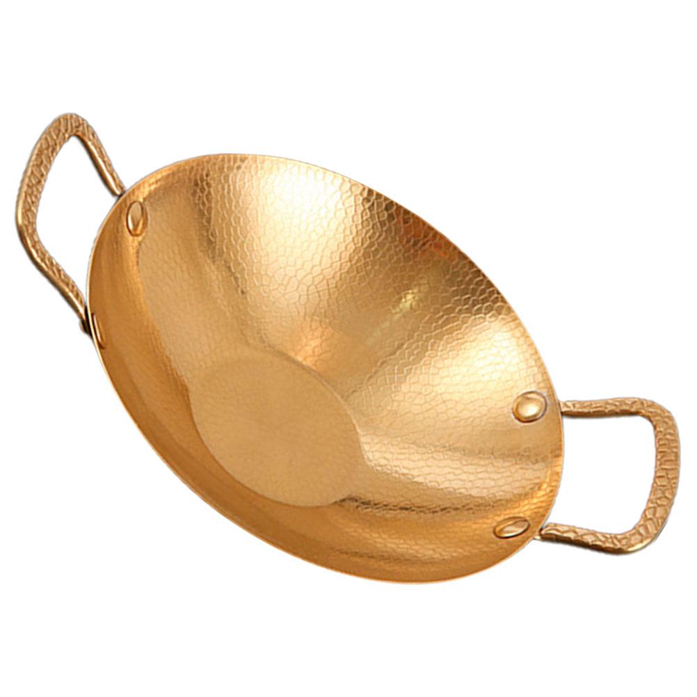 Hammered Dry Stainless Steel Large Capacity Fry Pan Kitchen Griddle Wok Stove Easy Clean Cooking Pan Household