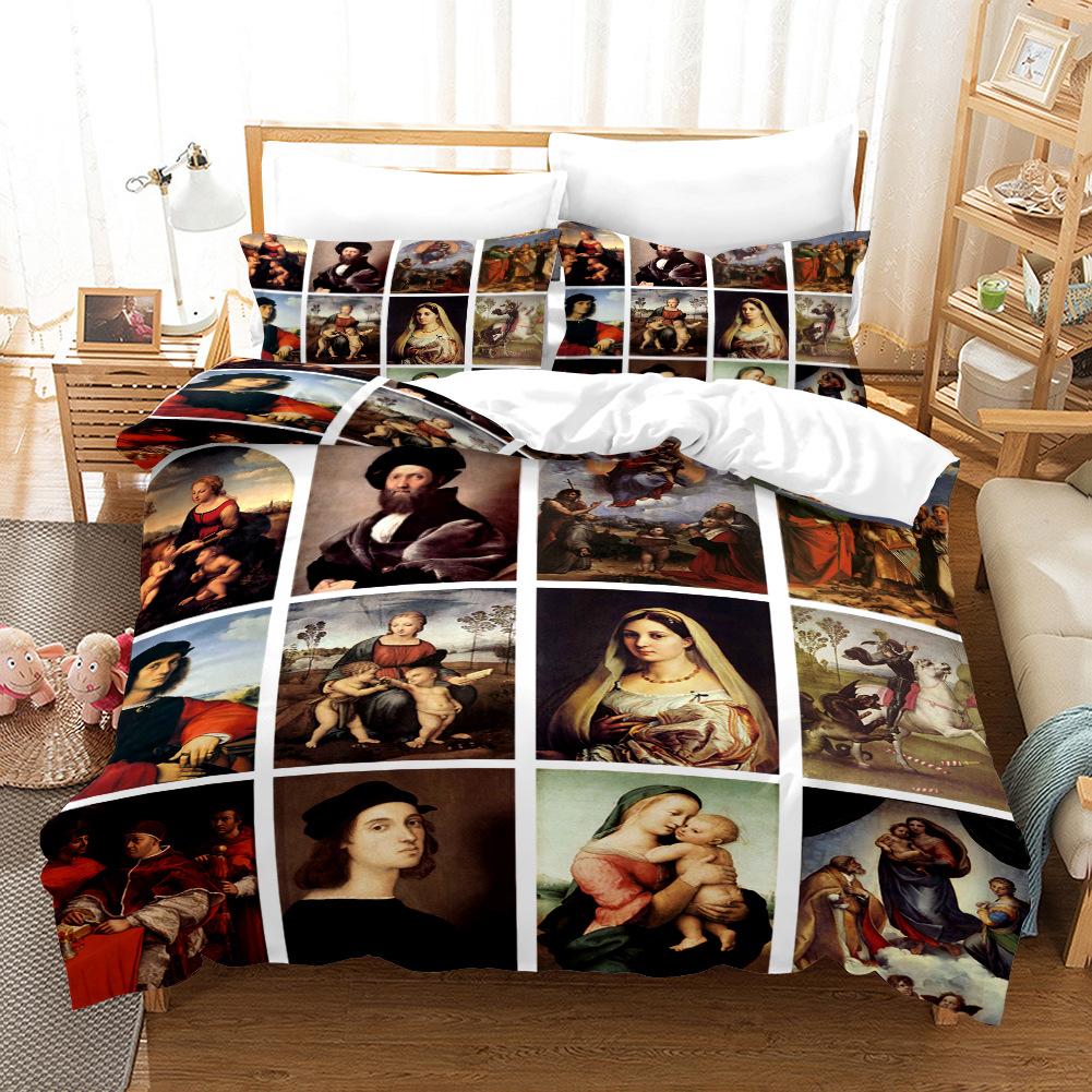 Bulldozer 3d Digital Printing Three-piece Quilt Cover Set Wish To Make Bedding