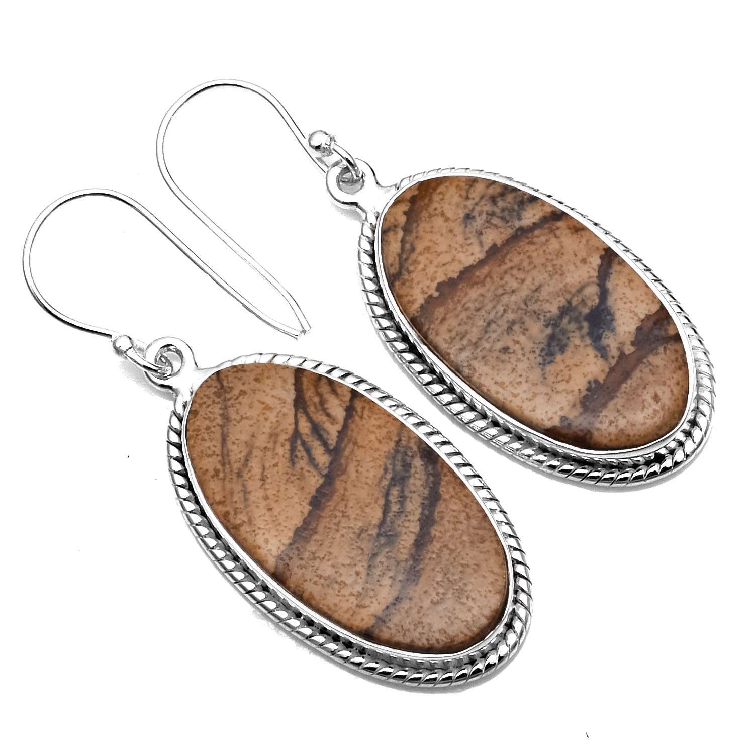 

Серьги с изображением яшмы, твердые серьги из стерлингового серебра 925 пробы, серьги ручной работы, ювелирные изделия, подарок для женщин и девочек, E-1122