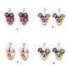 Luxurious Zircon Skull Ear Studs Delicate Zinc Alloy Skull Earrings with Zircon and Glitter Accent for Daily Wear