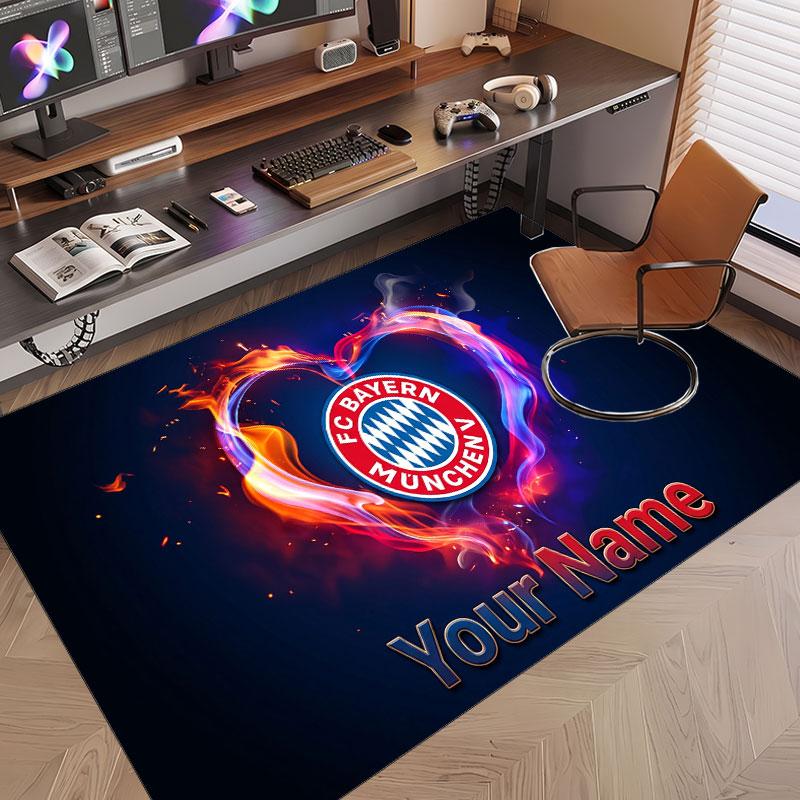 Custom Rug Bayern Munich Pattern Print Name Text Soft Non‑Slip Floor Carpet for Home Indoor Decoration