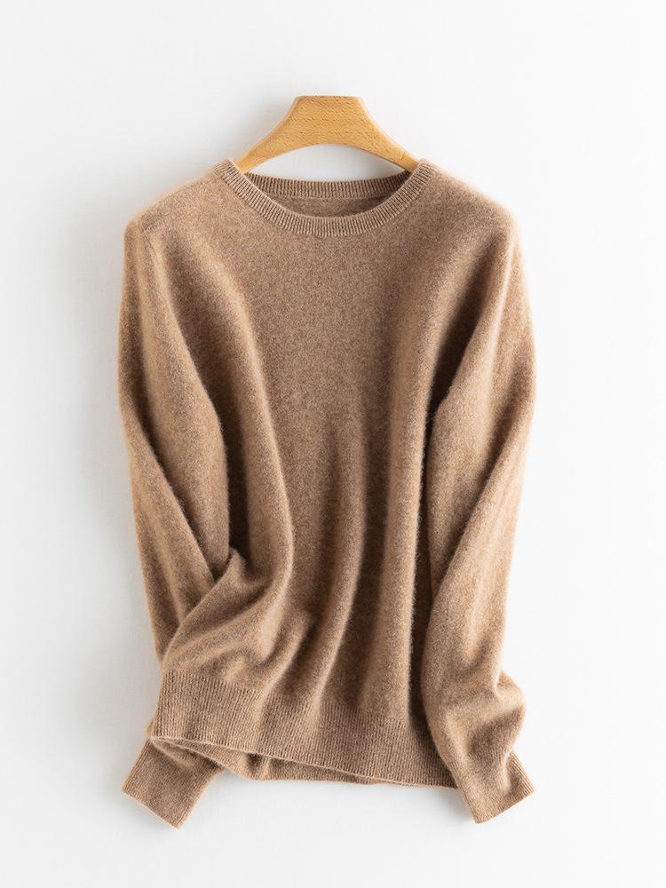 Women's Pure Cashmere Loose Round Neck Sweater - Autumn/Winter 2023 Base Layer Pullover