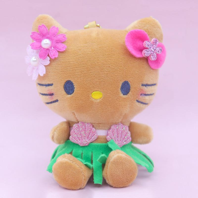 Soft And Cute Cat Plush Keychain With Grass Skirt Creative Cartoon Design For Girls
