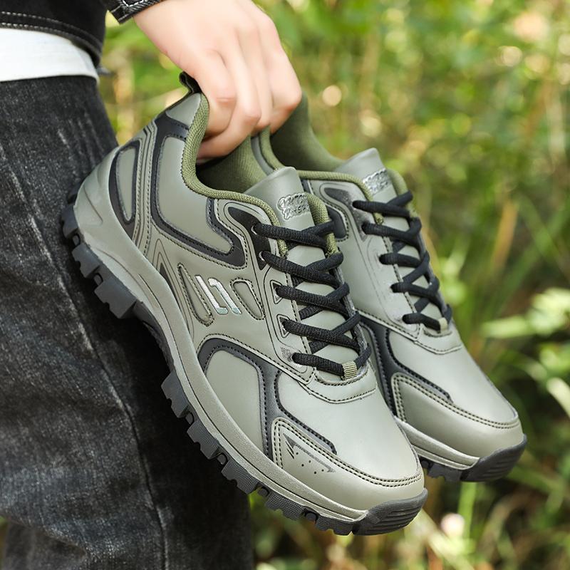 New Men's Tactical Boots Waterproof Climbing Shoes Army Lace Up Work Breathable Anti-Slip Outdoor Male Motorcycle Work Hiking Shoe