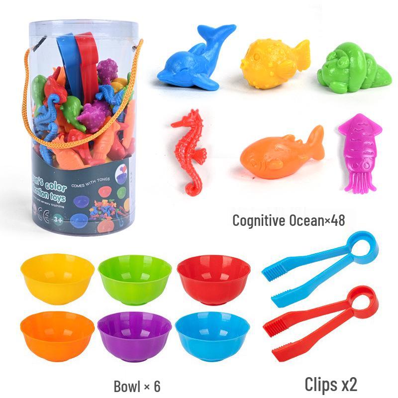 Children's Rainbow Counting Sorting Cups - Soft Rubber Early Education Puzzle Toy