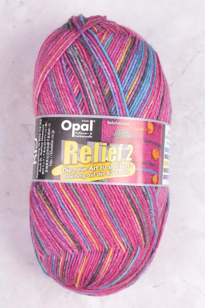 Opal Relief 2 Pink 9664 Rose Pink Multicolor Yarn.