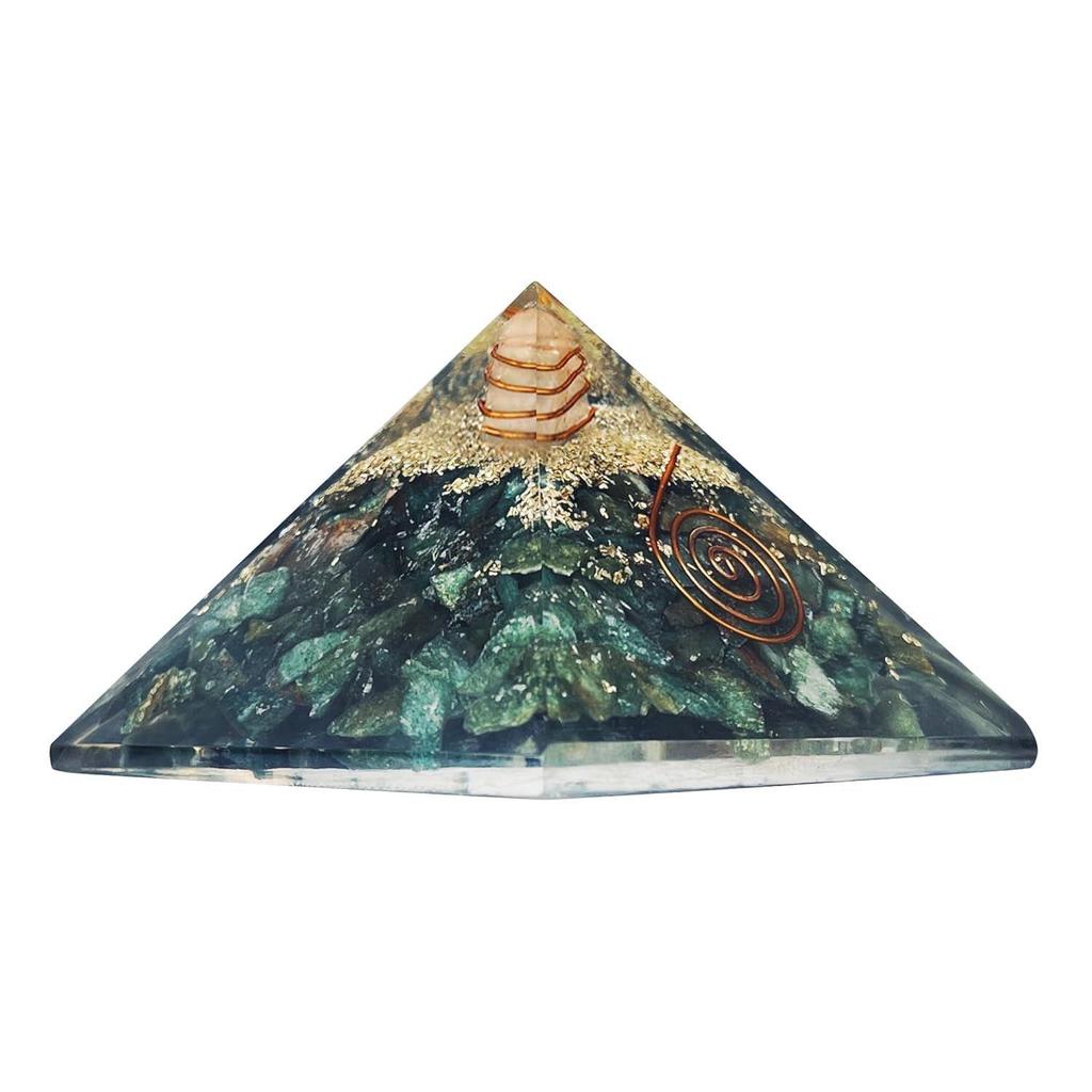 Original Green Aventurine Pyramid - Certified Natural Green Stone Pyramid for Money, Prosperity, Wealth, Abundance, Protection from Negative Energies