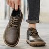 Men's Wide Head Leather Slip-on Retro Casual Shoes
