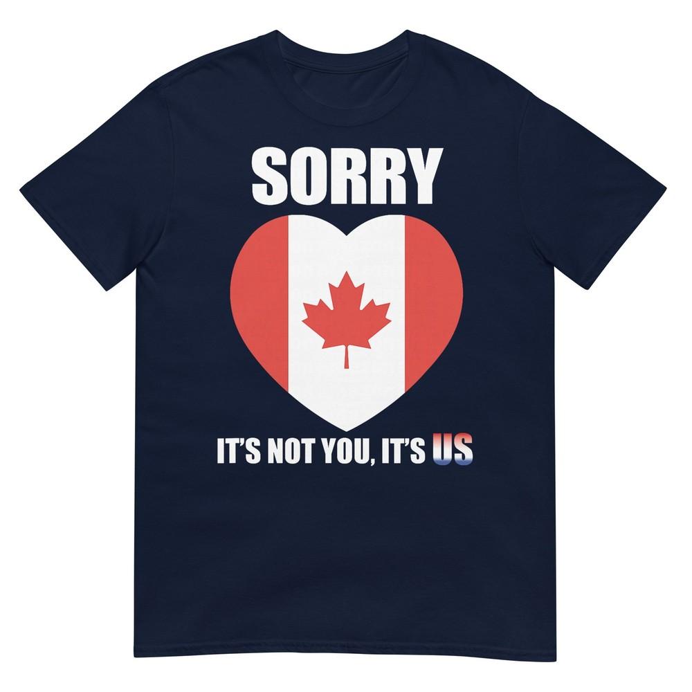 Funny Canada Sorry Apology Maple Leaf Heart Design TShirt S