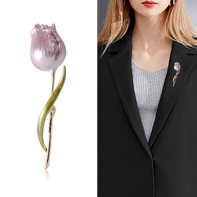 Emaille-Tulpenbroschen für Frauen, Blumen, Hochzeit, Büro, Party, Brosche, Anstecknadeln, Geschenk