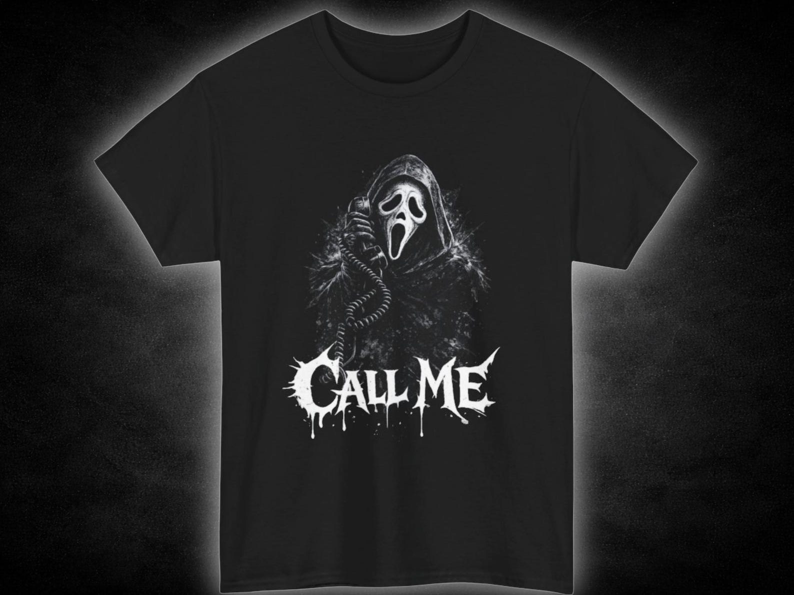 Ghostface Grim Reaper Call Me T-Shirt | Horror Movie Mask Tee 3XL