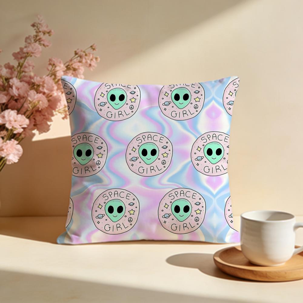 Whimsical Dreamy Aliens Cushion Cover Soft Pillow Cases for Home Bedroom Living Room Sofa