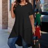2025 Euro-American Style Women's Asymmetrical Hem Casual T-Shirt Dress