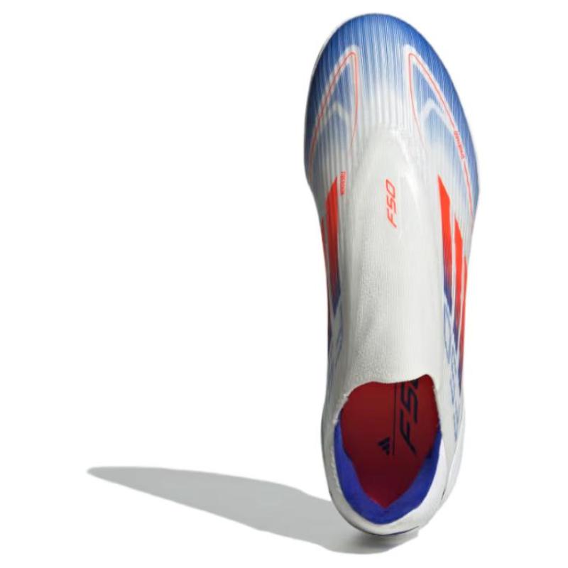 Adidas F50 League Bezsznurowane Turfowe Białe Chmurowe Słoneczne Czerwone Lazurowe Niebieskie Trampki IF1339
