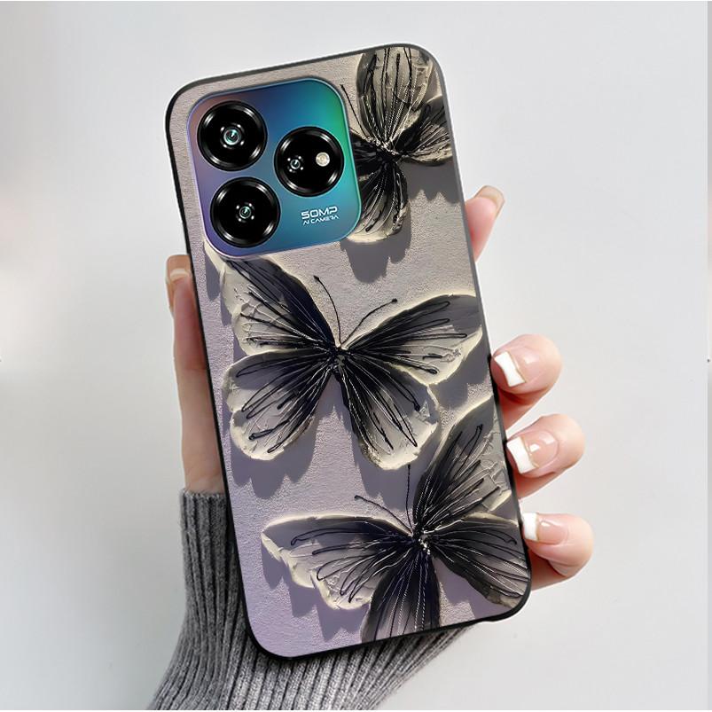 Case For ZTE Blade V60 Design 4G/Blade V60 Vita/Nubia V60 Design/Axon 60 Lite Soft Silicone Black Cover Cute Flower Cartoon Case