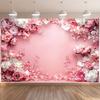 1 pezzo banner sfondo floreale rosa vivace sfondo rosa chiaro con rose peonie e grappoli di fiori casa interno ed esterno