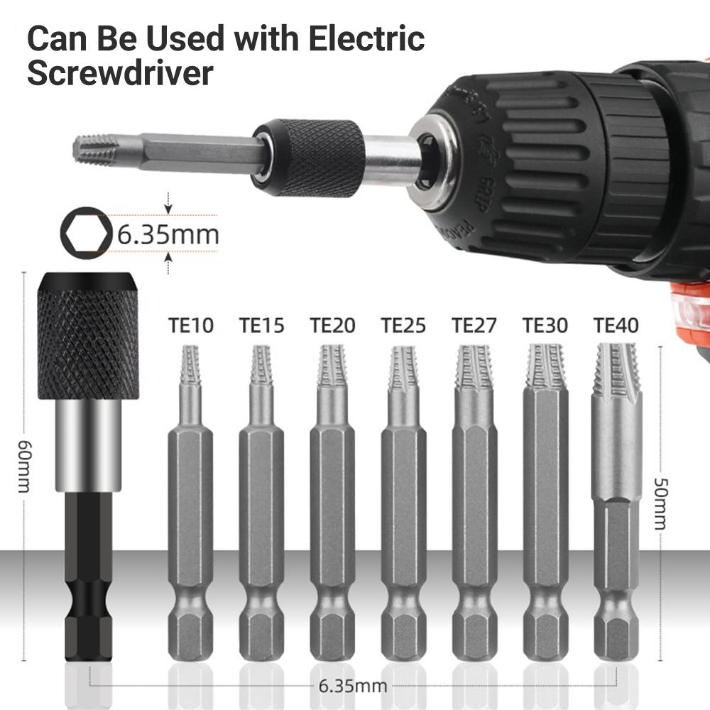 Set of 12 Damaged Screw  tractors, Split Screw Removal Kit for Broken  s, Nuts, Studs, Fittings,  traction Tool with 2 Bit Holders