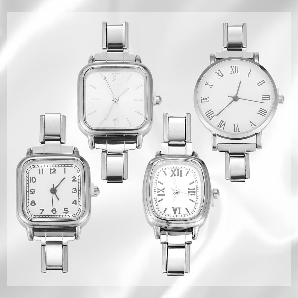 1PCS DIY Square Round Simple Watch Men Women's 9MM Width Italian Elastic Charm Stainless Watch Header Linker Bracelet Gifts