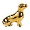 Dog Figurine with Glossy Electroplated Finish Polished Surface Ceramic