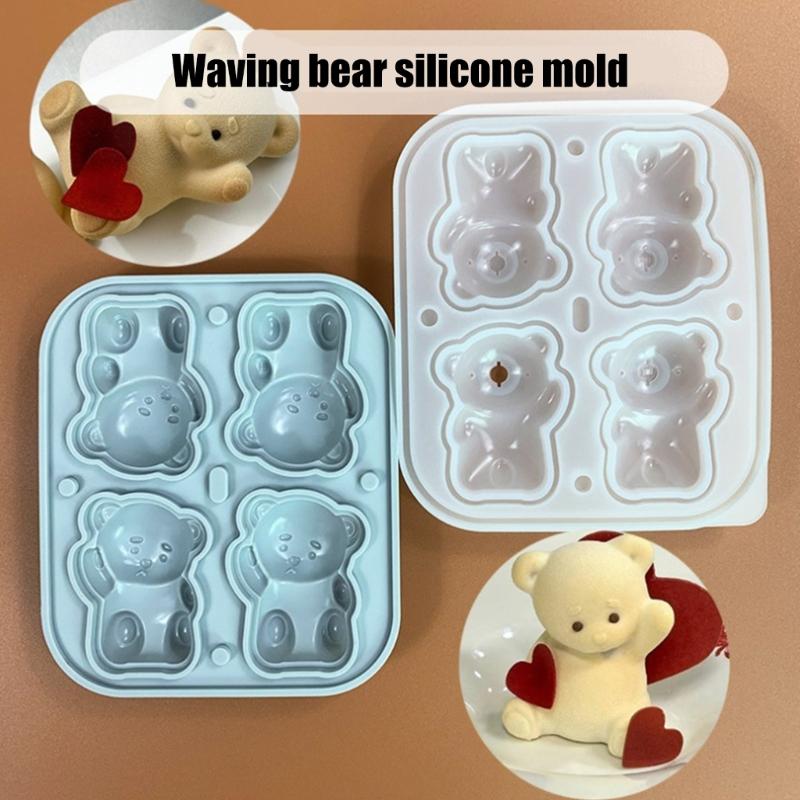Silicone Bear Mold for Valentines Day Cake Chocolate Mousse Candy Baking Mould High Temperatures Resistant Dessert Molds