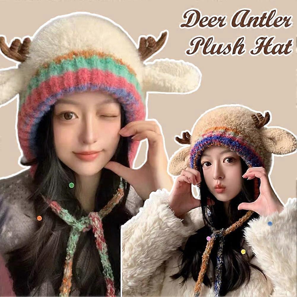 Deer Storage Hat - Festive Festival Antler Hat & Handbag, Windproof Foldable