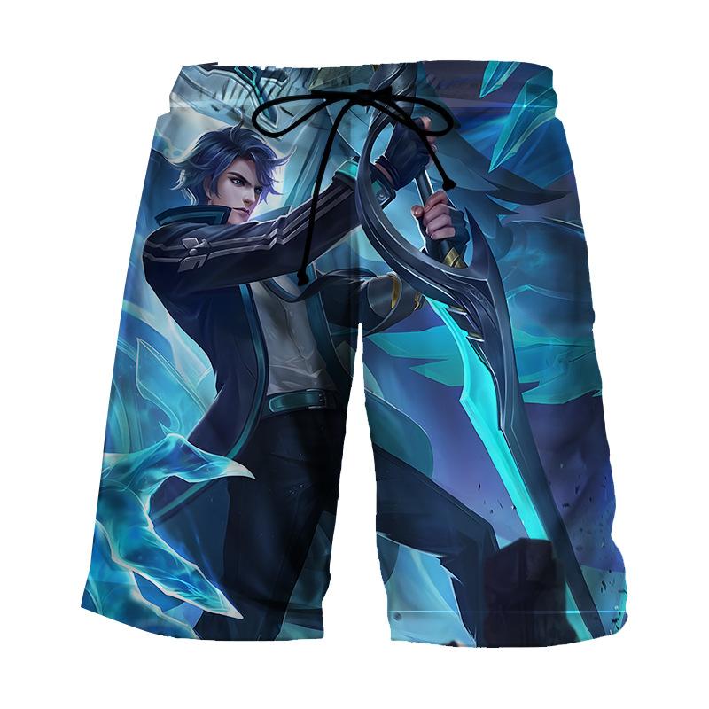 King of Glory Shorts 3D Printed Long Summer Casual Shorts for Primary Secondary School Students Adolescents Shorts Men’s